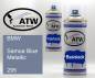 Preview: BMW, Samoa Blue Metallic, 295: 400ml Sprühdose + 400ml Klarlack - Set, von ATW Autoteile West.